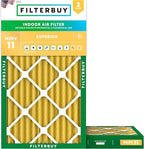 Filterbuy 10x20x2 Air Filter MERV 11 Superior Pet & Allergy Defense (2-Pack), Electrostatic Pleated HVAC AC Furnace Filters Replacement, Made in USA (Actual Size: 9.50 x 19.50 x 1.75)