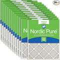 Nordic Pure 12x25x1 (Actual Size: 11 3/4 x 24 3/4 x 3/4) Pleated MERV 13 Air Filters 24 Pack