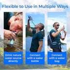 Waterdrop Gravity Water Filter Straw, Camping Water Filtration System, Water Purifier Survival for Travel, Backpacking and Emergency Preparedness, 0.1 Micron, 4 Pack, Light Blue