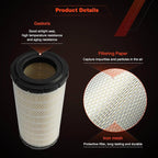 Air Filters Set P828889-P829333 110-6326 -110-6331 46562-46569 AT171853-AT171854 222421A1-222422A1 RS3544-RS3545 Compatible with Donaldson, Caterpillar Cat Backhoe, Wix, John Deere, Case and Baldwin
