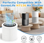 3 Pack H7126 Replacement Filter for GoveeLife H7126 Mini Air Purifier,3-in-1 H7126-RF H13 True HEPA Filter with Activated Carbon and 6 pcs Aroma Pads
