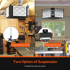 ABESTORM Air Filtration System Woodworking Built-in Ionizer, 1350CFM Hanging Air Filter with Strong Vortex Fan, 360 Degree Intake, Shop Dust Collector for Woodworking, Garage WorkShop, DecDust 1350IG