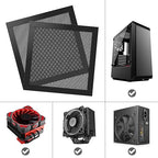 MoKo 140mm Dust Filter for Computer Cooler Fan, [4 Pack] Magnetic Frame PC Fan Dust Mesh PC Cooler Filter Dustproof PVC Cover Computer Fan Grills - Black