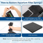 hygger Aquarium Sponge Filter Pad, Filter Media Foam Sponges, Cut-to-Size Open Cell Foam Sheet for Fish Tanks and Ponds, M (2 Pack 7.9 * 7.9 * 1 inch)