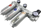 3/4" NPT SUPER DUTY Industrial Grade 4 Stages Filter Coalescing Desiccant Dryer Regulator System For Compressed Air Lines, Metal Bowls, Great For Paint Spray And Plasma Cutter (MANUAL DRAIN)