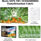 4 Pcs Fluorescent Light Covers - Classroom, Office 4 x 2 Feet Flame Retardant Magnetic Covers for Ceiling Lights Filters (Spring & Forest)