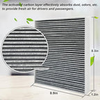 2Pcs Capume for Cabin Air Filter JM133 Fits for 2021-2025 Elantra, 2022-2024 Ioniq 5, 2021-2025 Santa Fe, 2020-2025 Sonata, 2022-2025 Tucson, 2021-2025 K5, Fits 97133 - L1000, 97133-N9100, PC99594P