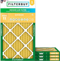 Filterbuy 17x25x1 Air Filter MERV 11 Superior Pet & Allergy Defense (4-Pack), Electrostatic Pleated HVAC AC Furnace Filters Replacement, Made in USA (Actual Size: 16.50 x 24.50 x 0.75)