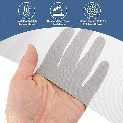 uxcell 120 Mesh 118" x 12" Woven Wire Mesh, 304 Stainless Steel Air Vent Filter Screen, Window Screen Mesh for DIY Projects Vents Cover Filtration Animals Fence