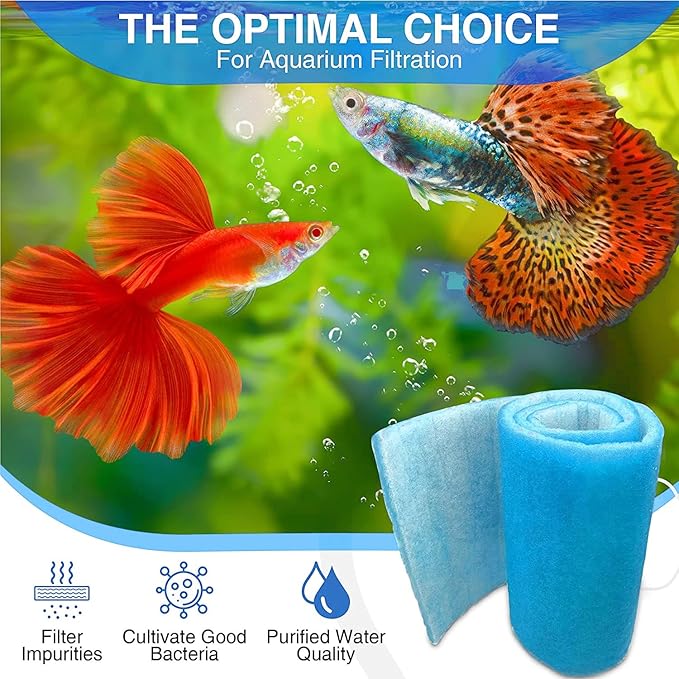 Big Kahuna Aquarium Filter Floss for Fish Tank Filters – Aquarium Filter Pad – 3/4-1 Inch Thick 12 Inch Wide 30 Feet Long - Media Roll for Healthy Water in Freshwater Aquariums or Marine Aquariums