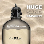XtremepowerUS 22" Sand Filter Swimming Pool Sand Filter for Inground/Above Ground Filter Media System Top-Mount Up to 37,200 Gallons with Stand