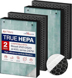 2521/2520 Filter Replacement Compatible with Bissell Air400 Series 24791-3-in-1 True HEPA + Activated Carbon + Pre-Filter by LifeSupplyUSA (2-Pack)