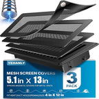 Magnetic Vent Covers with Vent Screen 5.1x13 Inch, Black Mesh Vent Covers for Floor, Wall, Ceiling Air Vents to Block Dust, Pet Hair, Fits Standard HVAC Floor Registers in Home, RV, 3 Pack