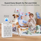 DAYETTE Air Purifiers for Home Large Room Up to 2400 Ft² with Washable Pre-Filter, H14 HEPA Air Filter, Air Quality Monitor, Pet Mode Sleep Mode for Allergies, Pet Hair in Bedroom, Living Room, Office