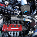 Cold Air Intake Filter High Performance Washable Filter Clamp-On Replacement Air Filter Flange Diameter 3inch/76mm Red
