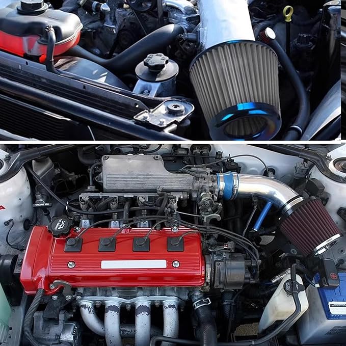 Cold Air Intake Filter High Performance Washable Filter Clamp-On Replacement Air Filter Flange Diameter 3inch/76mm Blue