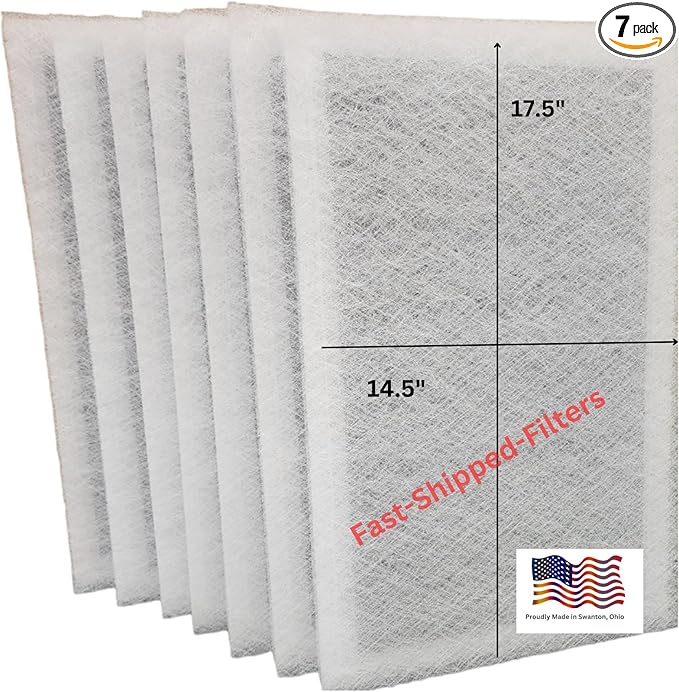 Fast-Shipped-Filters 7 Pack 16x20 Replacement Filter Pads Compatible with MicroPower Guard One Hour Air Cleaner 16x20 Refill White