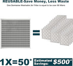 16x25x1 Reusable Air Filter, Washable, MERV 8, Permanent Electrostatic Air Filter, Lasts a Lifetime, Breathe Safely at Home or in the Office
