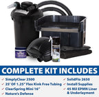 The Pond Guy AllClear Ecosystem Kit – Complete DIY Fishpond with Liner, Pump, UV Filter & Waterfall (1,000-2,000 Gallons) 8' x 11'