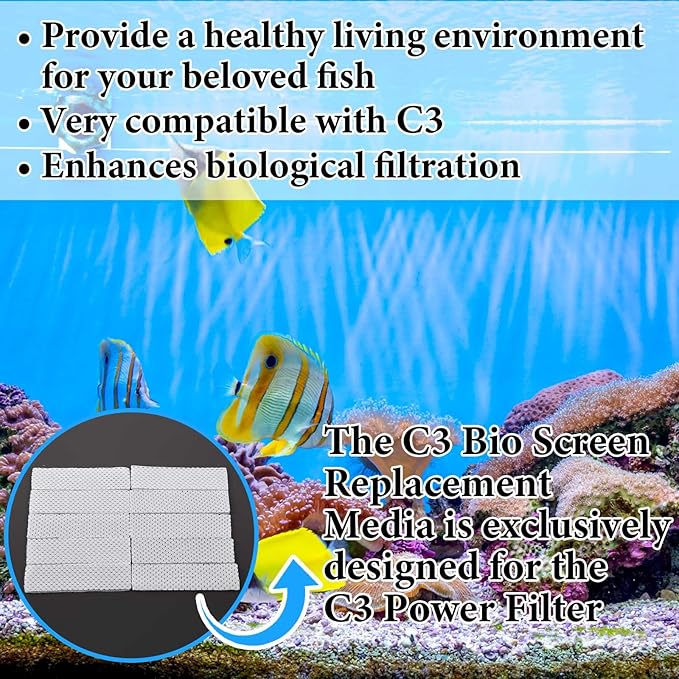 Maxcheck 10 Pcs Biological Filter Screens Bio-Screen Pad Filter Pad for Aquarium Filtration System(Compatible with C3)