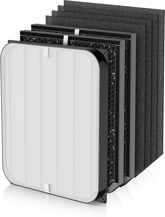 3500 Replacement Filter Compatible with Air Doctor AD3000 AD3500 AD3500i Version Air Purifiers – 1 Premium Filter + 2 Carbon Filters + 4 PreFilters – Compare to Part #ADF3001 ADF3002 ADF3003 ADF3010