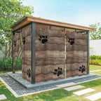 Wood Grain Outdoor Curtains for Patio Claws Animals Wooden Brown Vintage Waterproof Outside Curtains with Grommet Top Weatherproof Curtain for Cabana Pergola Gazebo, 1 Panel, 54" W x 84" L