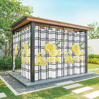 Lemon Outdoor Curtains for Patio Lemon Leaves Summer Plaid Buffalo Waterproof Outside Curtains with Grommet Top Weatherproof Curtain for Cabana Pergola Gazebo, 1 Panel, 54" W x 84" L