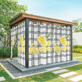 Lemon Outdoor Curtains for Patio Lemon Leaves Summer Plaid Buffalo Waterproof Outside Curtains with Grommet Top Weatherproof Curtain for Cabana Pergola Gazebo, 1 Panel, 54" W x 95" L