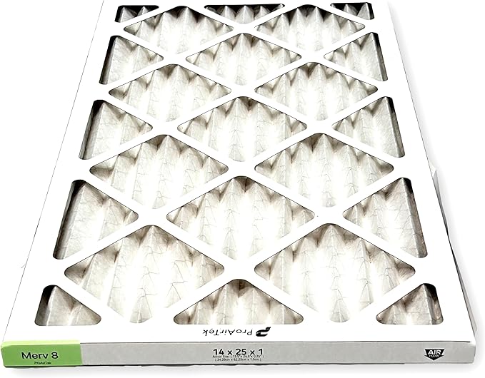 Proairtek AF14251M08SWH Model 14x25x1 Air Filter, MERV 8; Ideal for Anyone Wanting Clean, Crisp Air in Their Home
