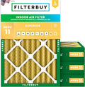 Filterbuy 18x25x4 Air Filter MERV 11 Superior Pet & Allergy Defense (4-Pack), Electrostatic Pleated HVAC AC Furnace Filters Replacement, Made in USA (Actual Size: 17.50 x 24.50 x 3.63)