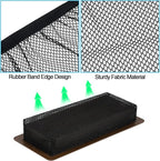 12 PCS Floor Register Traps 4 x 10 Inch Air Vent Filter Mesh Catcher Black Vent Nets for Home Floor Vent Screen Net Elastic Band Floor Air Vent Mesh Keeps Bugs, Pet Hair, Food Out