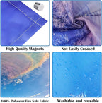 4 Pcs Fluorescent Light Covers - Classroom, Office 4 x 2 Feet Flame Retardant Magnetic Covers for Ceiling Lights Filters (Blue Sky - Rainbow)