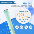 BW-ULP4040 Industrial RO Membrane, [99.5% Salt Rejection] [4 x 40 inch] 150psi Commercial Industrial Reverse Osmosis Filter Replacements for brackish water Desalination, Wastewater Recycling
