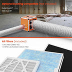 Abestorm Air Scrubber Commercial with UV-C Light, H13 HEPA Activated Carbon Filter, Negative Ion, Aluminium Air Purifier for Hospital, Renovation, Water and Fire Restoration, Up to 600 CFM