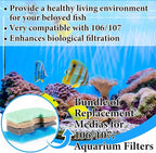40 Pcs Aquarium Filters Set Compatible with 106/107 Replacement Filter Media Kit, Including Biological Sponge Foam, Ammonia/Phosphate/Nitrite Remover