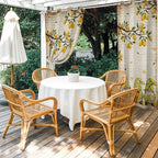 Summer Gnome Outdoor Curtains for Patio Gnome Lemon Leaf Vintage Waterproof Outside Curtains with Grommet Top Weatherproof Curtain for Cabana Pergola Gazebo, 2 Pack, 54" W x 84" L