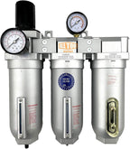3/4" NPT SUPER DUTY Industrial Grade Filter Regulator Coalescing Desiccant Dryer System For Compressed Air Lines, Metal Bowls, Great For Paint Spray And Plasma Cutter (AUTO DRAIN)
