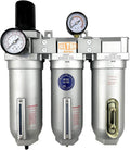 1" NPT SUPER DUTY Industrial Grade Filter Regulator Coalescing Desiccant Dryer System For Compressed Air Lines, Metal Bowls, Great For Paint Spray And Plasma Cutter (AUTO DRAIN)