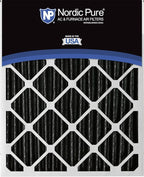 Nordic Pure 20x25x2 (Actual Size: 19 1/2 x 24 1/2 x 1 3/4) Pure Carbon Pleated Odor Reduction Merv 8 Furnace Filters 12 Pack