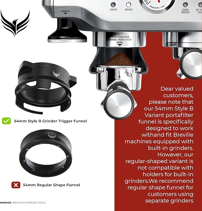 Magnetic 54mm Dosing Funnel & Espresso Puck Screen For Breville Espresso Machine Portafilter