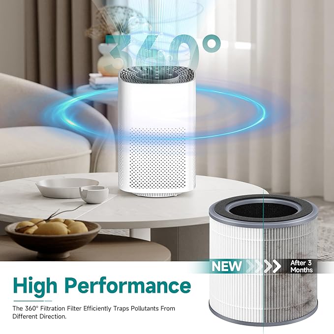 2 Packs HH001 Filter Replacement for Hynik Alviera HH001 Air Cleaner Purifier, 3 Stages Filtration of Premium Filter, Activated Carbon and pre-filter with Extra 8 Pieces Aroma pads