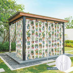 Summer Cactus Outdoor Curtains for Patio Cactus Tropical Plant Wooden Waterproof Outside Curtains with Grommet Top Weatherproof Curtain for Cabana Pergola Gazebo, 1 Panel, 54" W x 108" L