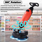 Commercial Floor Scrubber Machine Lightweight Electric Floor Cleaner with 17" Cleaning Width, Rotary Double Brushes, 360° Rotating Head, Efficiently Scrubs The Floor and Leaves it Dry Grey