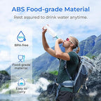 Waterdrop Gravity Water Filter Straw, Camping Water Filtration System, Water Purifier Survival for Travel, Backpacking and Emergency Preparedness, 0.1 Micron, 4 Pack, Light Blue