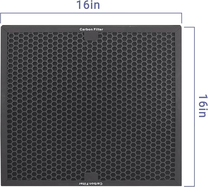 Air Scrubber Active Carbon Filters Compatible with BlueDri, VEVOR and Dri-Eaz Air Purifier, for Drieaz HEPA500 16'' x 16'' x 1'' inches（3 Pack）