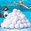 QwayHome 1.54 lbs Pool Filter Balls, Reusable Filter Sand Balls for Above Ground Pool Sand Pump, Pool Filter Sand Alternative, Eco-Friendly Fiber Filter Balls, Replace 55 lbs Filter Sand, White