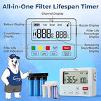 iSpring AFLT3 Automatic Water Filter Timer, Lifespan Reminder for Whole House and Under Sink Water Filter Systems, Up to 3 Stages and 12 Months Countdown