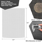 2 Pack 12"x24" Wire Mesh, 5 Mesh Crimped Stainless Steel Mesh, Never Rust Sturdy Metal Mesh Screen for DIY Projects, Vent, Cage, Garden, Window Screen, Filter Mesh