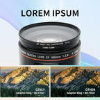 55-62mm Step-Up Ring Adapter, 55mm to 62mm Step Up Filter Ring for 55mm Lens Mount 62mm for DSLR Lenses and ND UV CPL IR Filters （55-62mm）