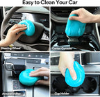 PULIDIKI Car Cleaning Gel for Car Cleaning Putty Car Putty Auto Detailing Tools Car Slime Cleaner Dust Cleaning Gel for Car Interior Cleaner Car Accessories Keyboard Cleaner Blue, 4 Pack (160g Each)